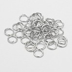 Brass Saw Cut Saw Cut Open Jump Rings, Cadmium Free & Lead Free, Platinum, 5x0.8mm, 20 Gauge, Inner Diameter: 3.4mm, Hole: 3mm, about 8928pcs/500g(KK-M165-5mm-03P-NR)