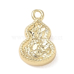 Brass Charms, Hammered Gourd Charms, Real 18K Gold Plated, 12.5x8x3mm, Hole: 1.2mm(CU-CBACBD7-03G)