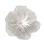 Rack Plating Brass Bead Caps, Long-Lasting Plated, Cadmium Free & Nickel Free & Lead Free, Flower, Platinum, 43x45x3.5mm, Hole: 0.8mm(KK-S400-13P)