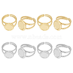 8Pcs 2 Colors 304 Stainless Steel Open Cuff Ring Settings, Oval, Golden & Stainless Steel Color, US Size 7(17.3mm), Tray: 15x13mm, 4Pcs/color(RJEW-UN0002-74)