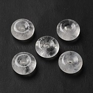 Natural Quartz Crystal European Pendants, Donut/Pi Disc Charms, Large Hole Pendants, 16~17x6~7mm, Hole: 3~3.5mm(G-M397-01A)
