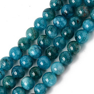 Natural Quartz Beads Strands, Dyed & Heated, Imitation Apatite, Round, Teal, 6~6.5mm, Hole: 1mm, about 63pcs/strand, 15.35 inch(39cm)(G-R479-6mm-03)