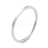 304 Stainless Steel Simple Plain Band Finger Ring for Women Men, Stainless Steel Color, Size 3, Inner Diameter: 14mm, 1mm(RJEW-F152-05P-G)