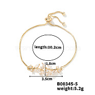 Fashionable European and American Style Rhinestone Slider Bracelets, Leaf, 4 inch(10.2cm)(MB3547-5)