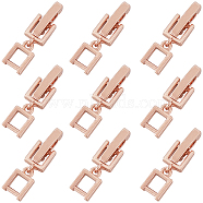 9Pcs Brass Fold Over Clasps, Bracelet, Necklace Jewelry Extender, Rose Gold, 20~29mm, Link: 8x5.5x2mm, Clasp: 10x2x4mm(KK-SC0004-06RG)