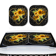 2Pcs Windshield Sun Shade, Car Front Window Sunshade for SUV Truck, Sunflower, 724x648mm(AJEW-WH0520-05)