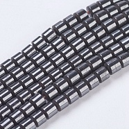 Magnetic Synthetic Hematite Beads Strands, Column, Black, Size: about 3mm in diameter, 3mm thick, hole: 0.6mm, about 122pcs/strand(X-G-H1090-1)