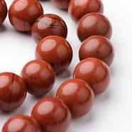 Round Natural Red Jasper Bead Strands, 8mm, hole: 1mm, about 47~48pcs/strand, 15 inch(G-J346-21-8mm)