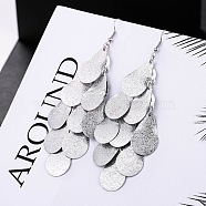 Fashionable Alloy Tassel Earrings, Teardrop Dangle Earrings for Women, Platinum(LE0985-7)