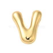 Rack Plating Brass Pendants, Cadmium Free & Lead Free, Long-Lasting Plated, Real 18K Gold Plated, Letter V, 18x15.5x5.5mm, Hole: 1.8x2.5mm(KK-C067-10G-V)