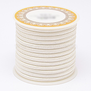 Polyester Threads Cords, Floral White, 4mm, about 5.46 yards(5m)/roll(OCOR-D004-27)