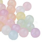 Transparent Acrylic Beads, Glitter Beads, Round, No Hole, Mixed Color, 8mm, about 1600/pcs/500g(MACR-N006-25A-B01)