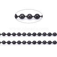 304 Stainless Steel Ball Chains, with Spool, Electrophoresis Black, 3mm, about 32.8 Feet(10m)/roll(CHS-F011-10C-B)