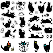 Custom Wall Theme PVC Plastic Clear Stamps, for DIY Scrapbooking, Photo Album Decorative, Cards Making, Cat Shape, 160x110mm, 2pcs/set(DIY-WH0619-0028)