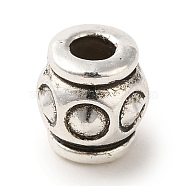 Tibetan Style Alloy Beads, Cadmium Free & Lead Free, Barrel, Antique Silver, 7x7mm, Hole: 2.5mm(TIBEB-L007-11AS)