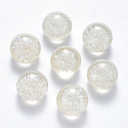 Transparent Acrylic Cabochons, Flat Back, with Iron Wire inside, Round, Silver Color Plated, Clear, 20x17.5mm, bottom: 12mm(TACR-R144-01H)