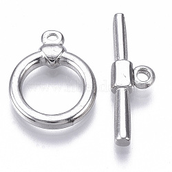 Non-Tarnish 304 Stainless Steel Toggle Clasps, Ring, Stainless Steel Color, Ring: 18x14x3mm, Hole: 1.2mm, Inner Diameter: 10mm, Bar: 24x7x3mm, Hole: 1.6mm(STAS-N087-21)