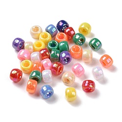 Opaque Acrylic Beads, AB Color, Rondelle, Mixed Color, 9x6x6mm, Hole: 3.7mm, about 1900pcs/500g(MACR-Q245-01)