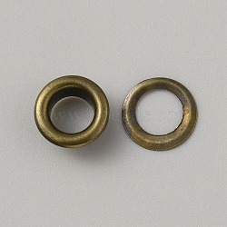 Brass Grommet Eyelet Findings, for Bag Making, Flat Round, Antique Bronze, 1.05x0.5cm, Inner Diameter: 0.6cm(KK-WH0079-91AB)