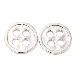 Alloy Pendants, Button, Platinum, 28x3mm, Hole: 6mm(FIND-E040-08P)