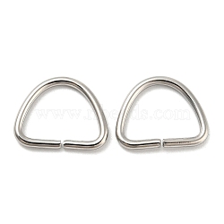 304 Stainless Steel D Rings, Buckle Clasps, For Webbing, Strapping Bags, Garment Accessories, Stainless Steel Color, 12x15x1.5mm, Inner Diameter: 9x12mm(STAS-Z048-02D)