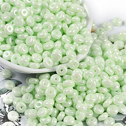 Opaque Colours Luster Glass Seed Beads, Donut, Pale Turquoise, 6.5x3mm, Hole: 1.8mm, about 1363pcs/pound(SEED-P008-01C-02)