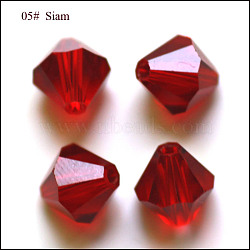 Imitation Austrian Crystal Beads, Grade AAA, Faceted, Bicone, Dark Red, 10x9~10mm, Hole: 0.9~1.6mm(SWAR-F022-10x10mm-208)