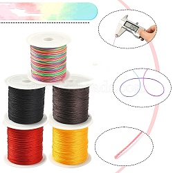 5 Rolls 5 Colors 6-Ply Round Nylon Thread, with Spool, Mixed Color, 0.4mm, about 54.7 Yards(50m)/Roll, 1 roll/color(NWIR-YW0001-08)