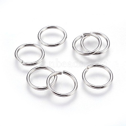 Tarnish Resistant 304 Stainless Steel Open Jump Rings, Stainless Steel Color, 13x1.3mm, Inner Diameter: 10mm, 600pcs/bag(STAS-P212-24P-02)