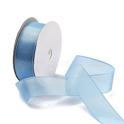 20 Yards Polyester Ribbon, for Gift Wrapping, Sky Blue, 1 inch(25mm), about 20.00 Yards(18.29m)/Roll(OCOR-Z005-02N)