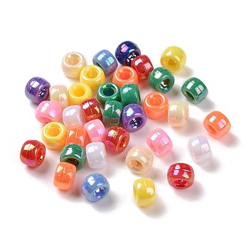 Opaque Acrylic Beads, AB Color, Rondelle, Mixed Color, 9x6x6mm, Hole: 3.7mm, about 1900pcs/500g