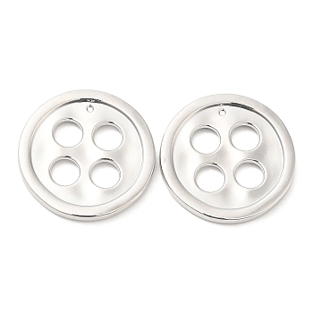 Alloy Pendants, Button, Platinum, 28x3mm, Hole: 6mm