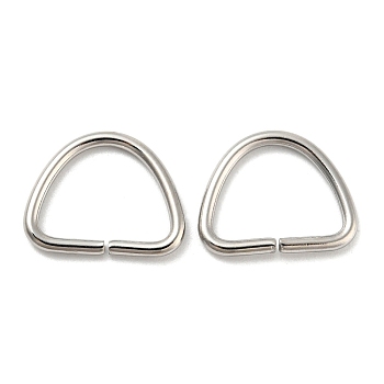 304 Stainless Steel D Rings, Buckle Clasps, For Webbing, Strapping Bags, Garment Accessories, Stainless Steel Color, 12x15x1.5mm, Inner Diameter: 9x12mm