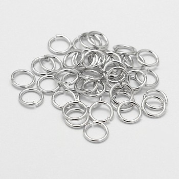 Brass Saw Cut Saw Cut Open Jump Rings, Cadmium Free & Lead Free, Platinum, 5x0.8mm, 20 Gauge, Inner Diameter: 3.4mm, Hole: 3mm, about 8928pcs/500g