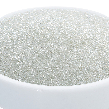 Nail Art Glass Mini Ball Beads, Micro Beads, Nail Art Decoration Accessories, No Hole/Undrilled, Round, White, 0.8~1.18mm