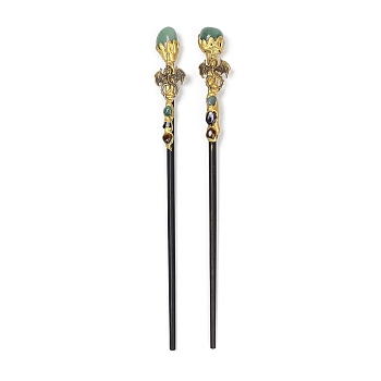 Natural Green Aventurine Magic Wand, Cosplay Magic Wand, for Witches and Wizards, 260mm