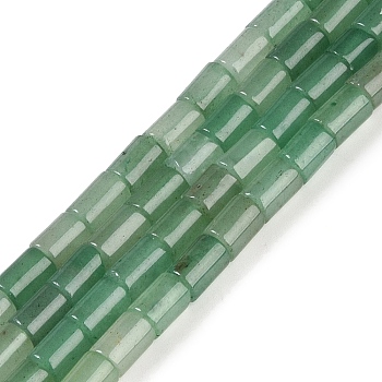 Natural Green Aventurine Beads Strands, Column, 7.5~8.5x5~6mm, Hole: 1mm, about 45~46pcs/strand, 14.69~15.04 inch(37.3~38.2cm)