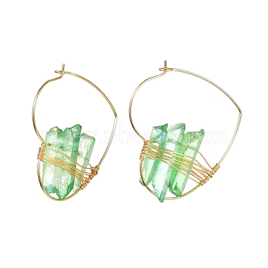Green Heart Quartz Earrings