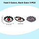 AHADEMAKER 6Pcs 3 Colors Plastic Beaded Sew on Eye Patches(FIND-GA0002-49)-2