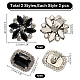 2 Pairs 2 Style Flower & Rectangle Glass Rhinestone Shoe Decoration(AJEW-AR0001-80)-2