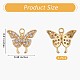 5 pièces papillon clair zircone cubique pendentif à breloque en laiton cz charme insecte pendentif plaqué or pour bijoux collier boucle d'oreille faisant de l'artisanat(JX385A)-2