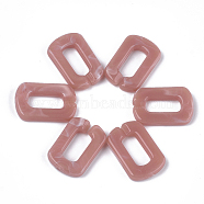 Acrylic Linking Rings, Quick Link Connectors, For Jewelry Chains Making, Imitation Gemstone Style, Oval, Rosy Brown, 30.5x20x5mm, Hole: 17.5x8mm, about: 220pcs/500g(OACR-S021-28G)