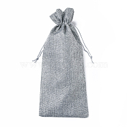 Linen Packing Pouches, Drawstring Bags, Rectangle, Gray, 33.5~34.5x14.5~14.7x0.6cm(ABAG-WH0023-08F)