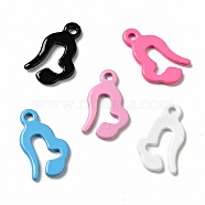 Spray Painted 201 Stainless Steel Charms, Mixed Color, 13x8x1mm, Hole: 1.2mm(STAS-G304-27)