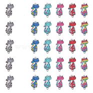 CHGCRAFT 30pcs 6 colors Zinc Alloy Enamel Connector Charms, Cat Links, Platinum, Mixed Color, 29.5x16x1.5mm, Hole: 1.6mm, 5pcs/color(ENAM-CA0001-67)