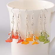 Dangling Transparent Flower Acrylic Pendant Earrings, with Iron Findings and  Iron Earring Hooks, Lovely Wedding Dress Angel Dangle, Mixed Color, 55mm, Pin: 0.7mm(EJEW-JE01335)