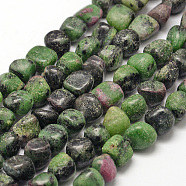 Natural Ruby in Zoisite Beads Strands, Chip, 7~9x7~9x3~8mm, Hole: 1mm; about 42~47pcs/strand, 15.7 inches(40cm)(G-F464-35)