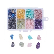 Améthyste naturelle et quartz rutile et quartz de fraise et lapis lazuli et quartz rose et perles de préhnite et citrine, puces, 4~11x3~9mm, Trou: 1mm(G-JP0001-21)