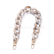 Acrylic Curb Chain Purse Bag Handle, with Alloy Spring Gate Ring and Swivel Clasps, for Replacement Bag Accessories, BurlyWood, 16.14 inch(41cm)(AJEW-BA00004-02)