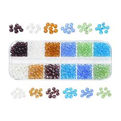 600Pcs 12 Colors Glass Beads, Faceted, Rondelle, Mixed Color, 4x3mm, Hole: 0.4mm, 50pcs/color(EGLA-YW0001-09)